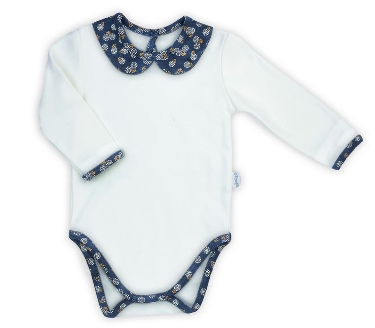 Body dziewczęce z długim rękawem, białe, Nicol