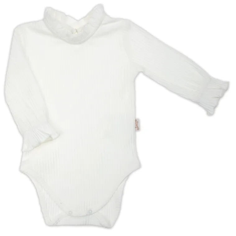 Body dziewczęce z długim rękawem, białe, Nicol