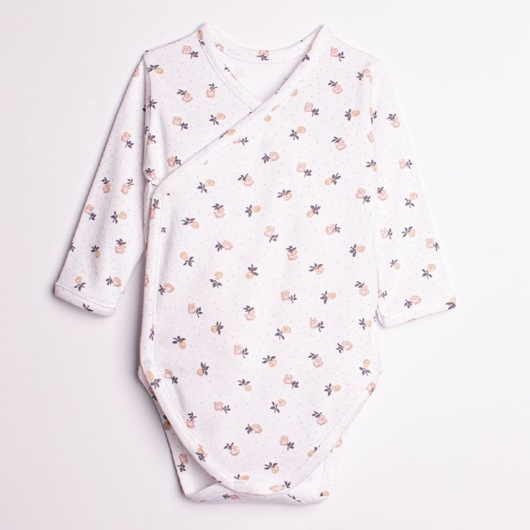 Body dziewczęce z długim rękawem, białe, Nicol