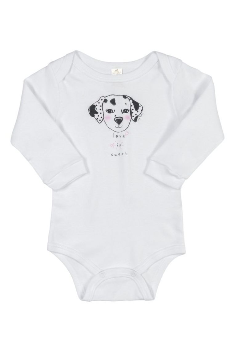 Body dziewczęce z długim rękawem, białe, Up Baby