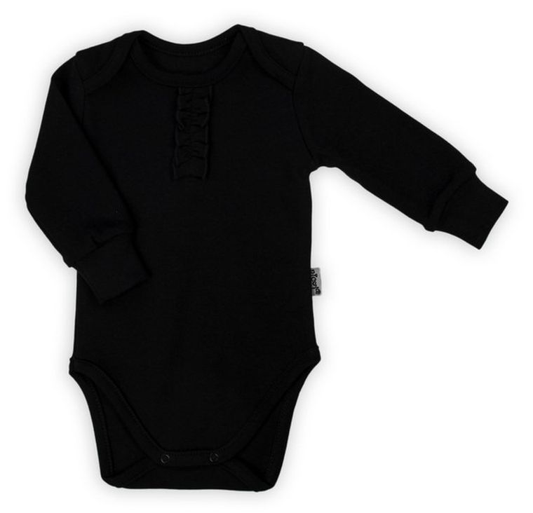 Body dziewczęce z długim rękawem, czarne, Nicol