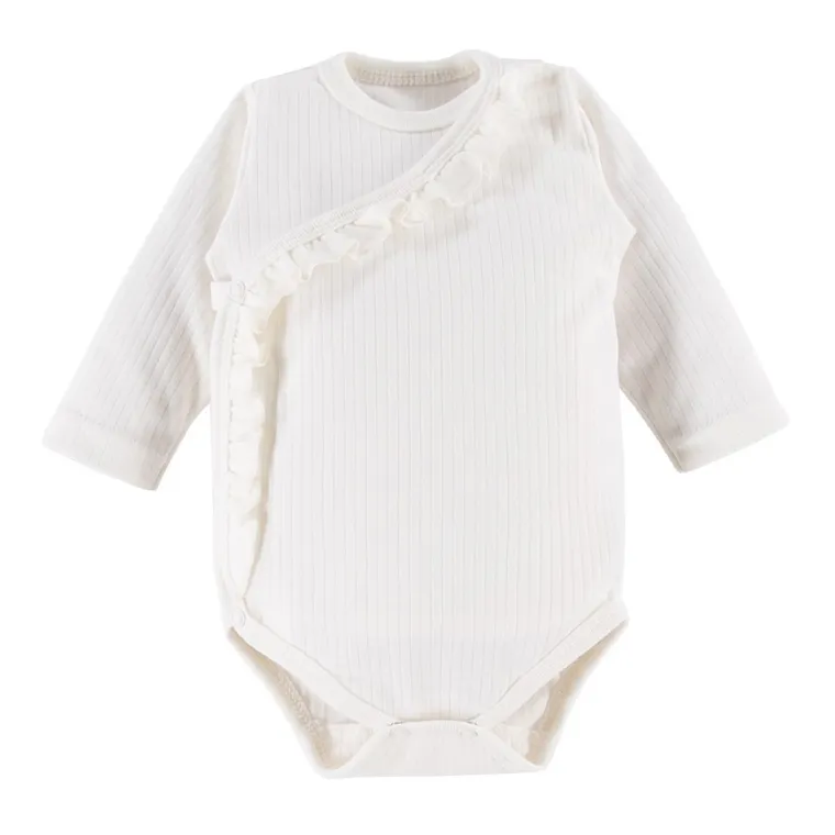 Body dziewczęce z długim rękawem, ecru, Eevi