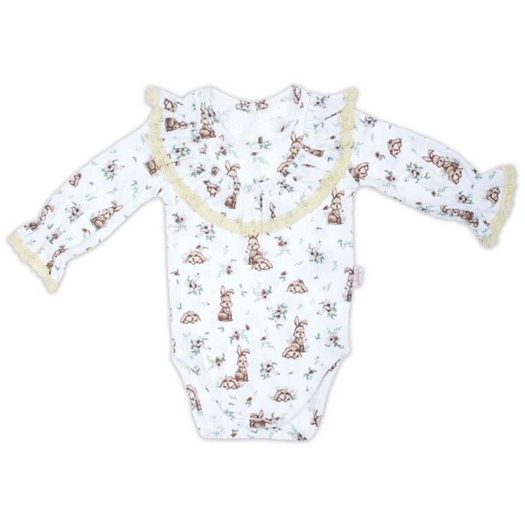 Body dziewczęce z długim rękawem, ecru, Nicol