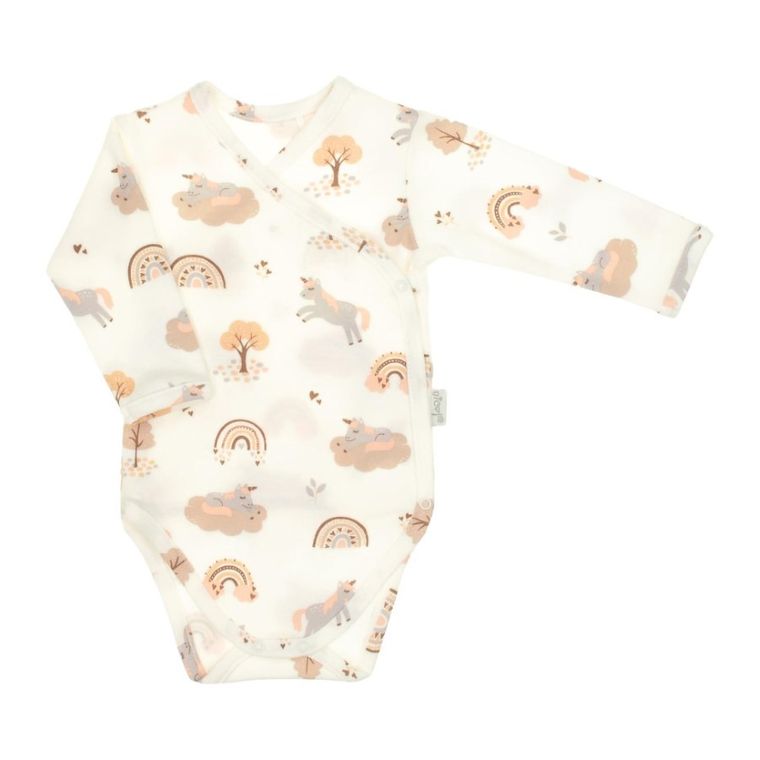 Body dziewczęce z długim rękawem, ecru, Nicol