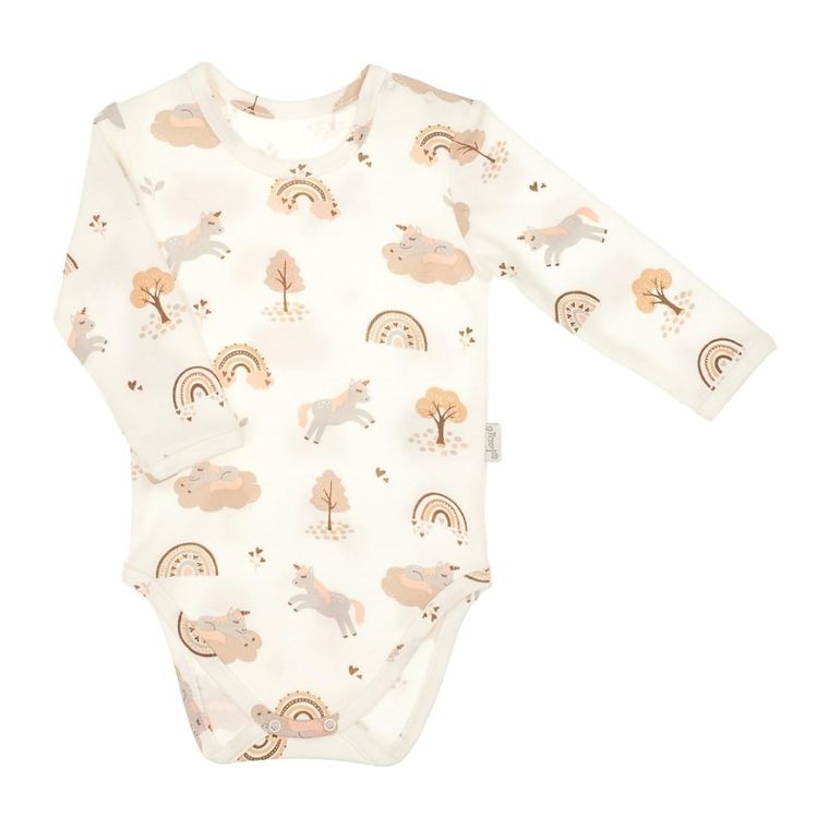 Body dziewczęce z długim rękawem, ecru, Nicol