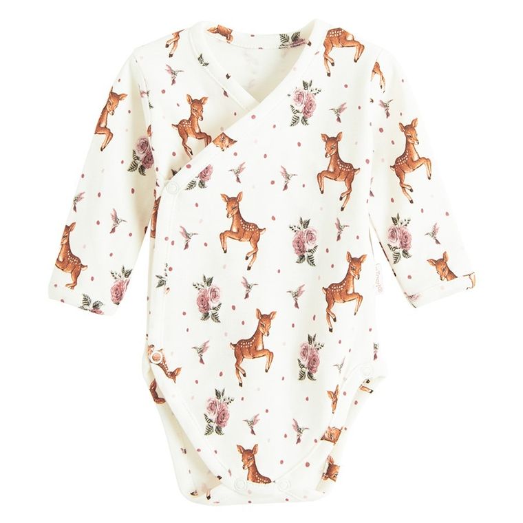 Body dziewczęce z długim rękawem, ecru, Nicol