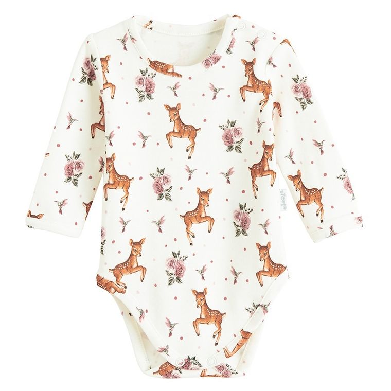 Body dziewczęce z długim rękawem, ecru, Nicol