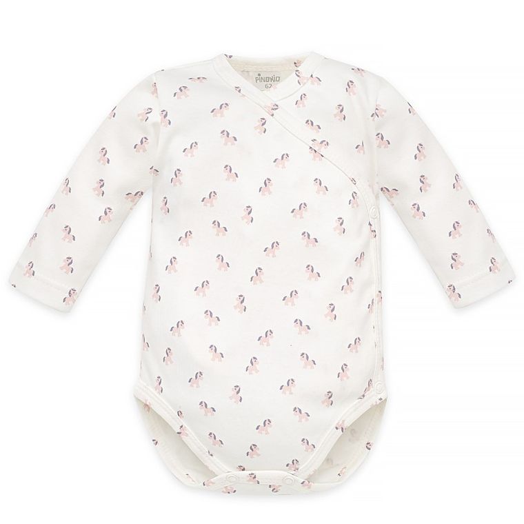 Body dziewczęce z długim rękawem, ecru, Pinokio