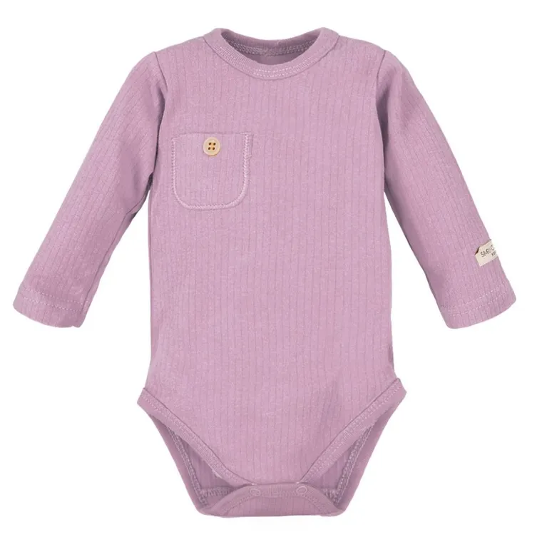 Body dziewczęce z długim rękawem, fioletowe, Eevi