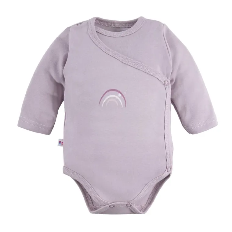 Body dziewczęce z długim rękawem, fioletowe, Eevi