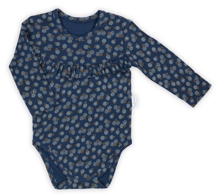 Body dziewczęce z długim rękawem, granatowe, Nicol
