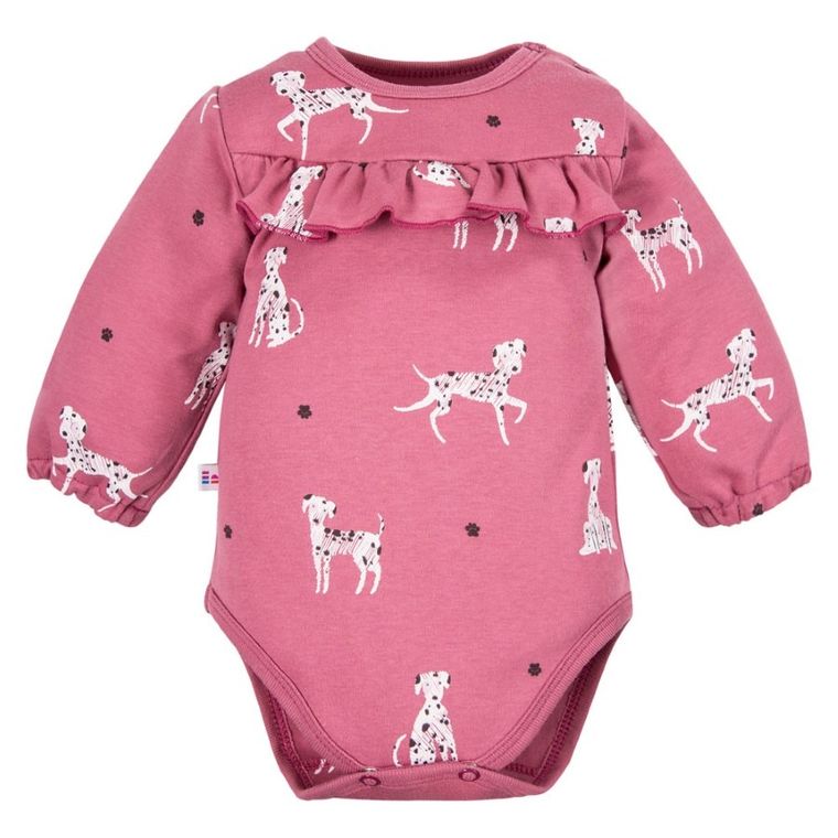 Body dziewczęce z długim rękawem, różowe, Eevi