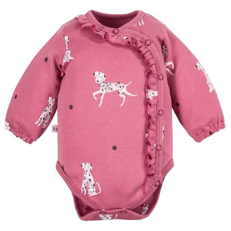 Body dziewczęce z długim rękawem, różowe, Eevi
