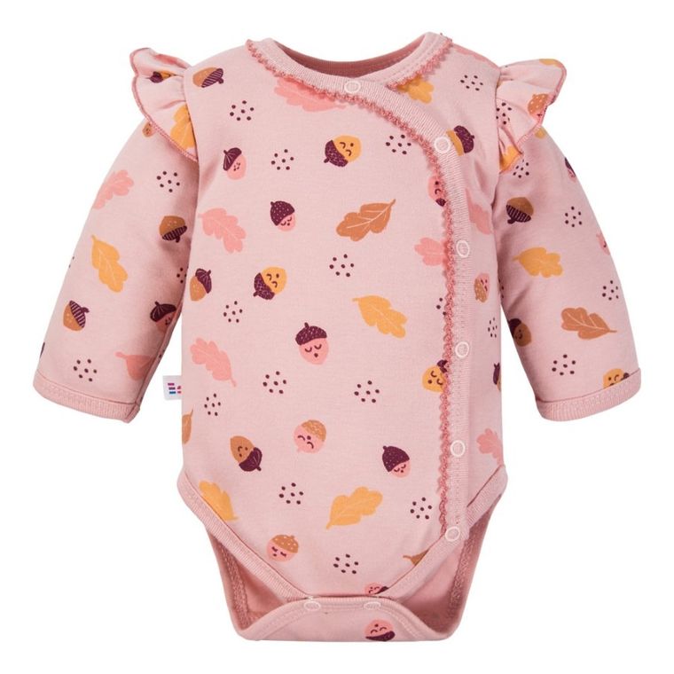 Body dziewczęce z długim rękawem, różowe, Eevi