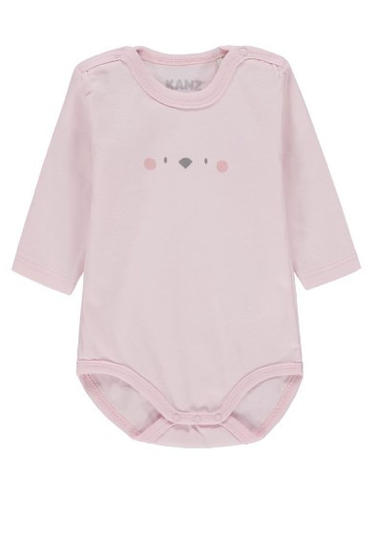 Body dziewczęce z długim rękawem, różowe, Kanz