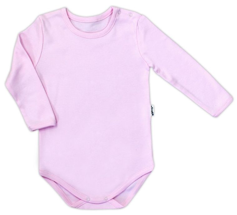 Body dziewczęce z długim rękawem, różowe, Nicol