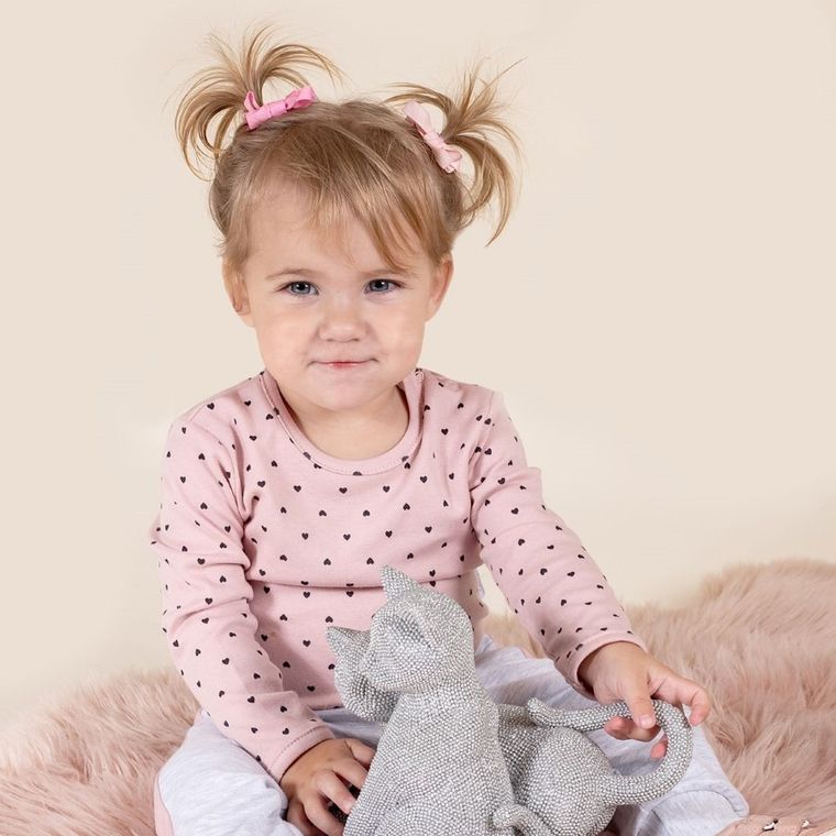 Body dziewczęce z długim rękawem, różowe, Nicol