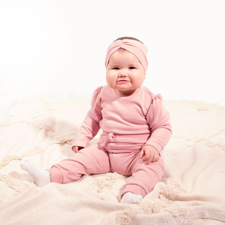 Body dziewczęce z długim rękawem, różowe, Nicol