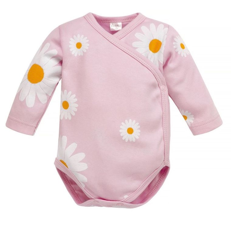 Body dziewczęce z długim rękawem, różowe, Pinokio