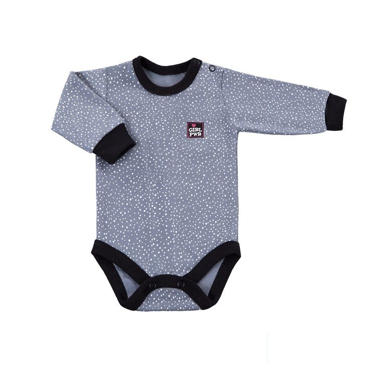 Body dziewczęce z długim rękawem, szare, Eevi