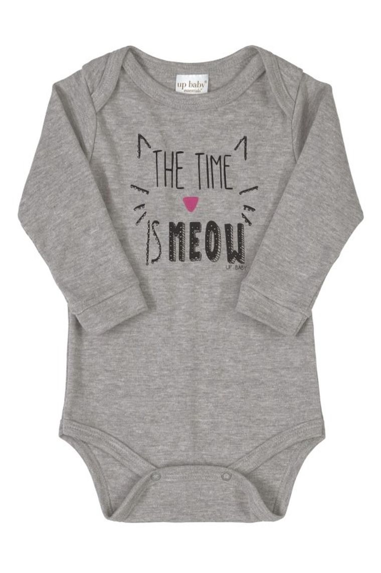Body dziewczęce z długim rękawem, szare, Up Baby