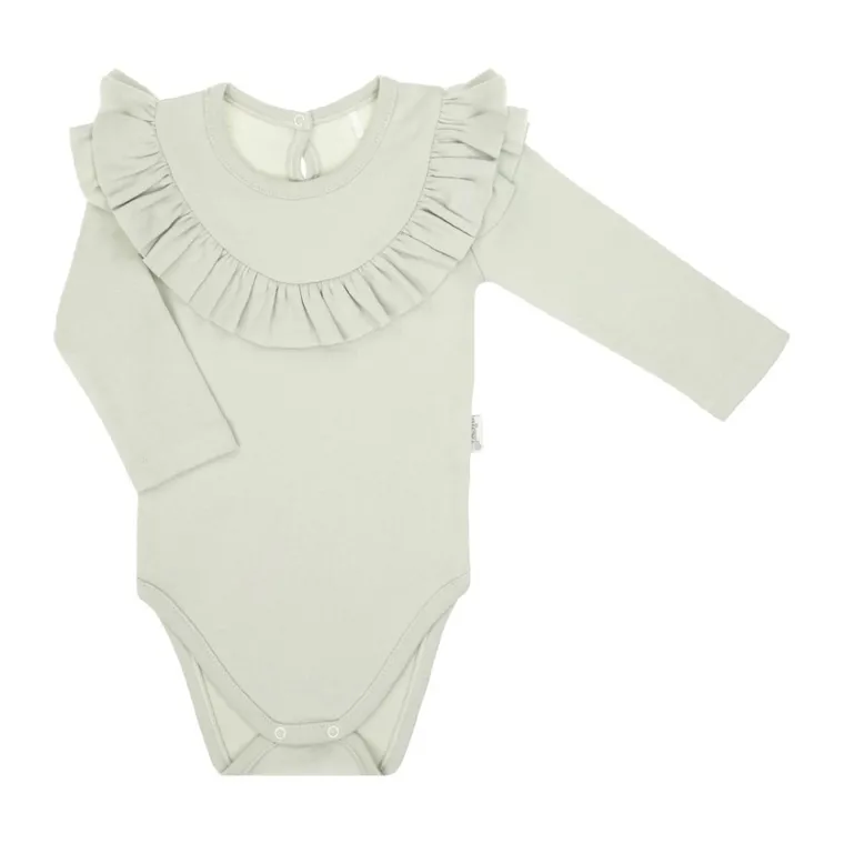 Body dziewczęce z długim rękawem, zielone, Nicol