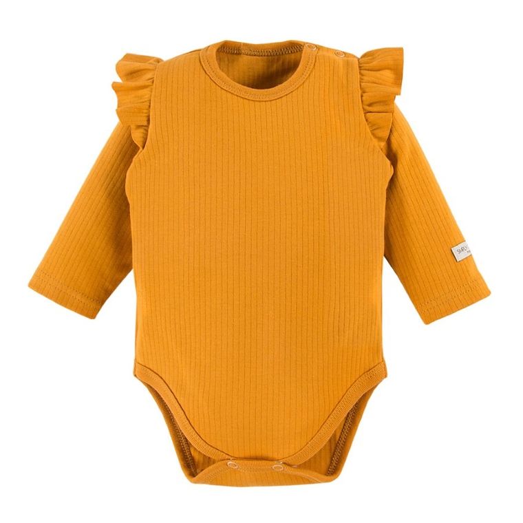Body dziewczęce z długim rękawem, żółte, Eevi
