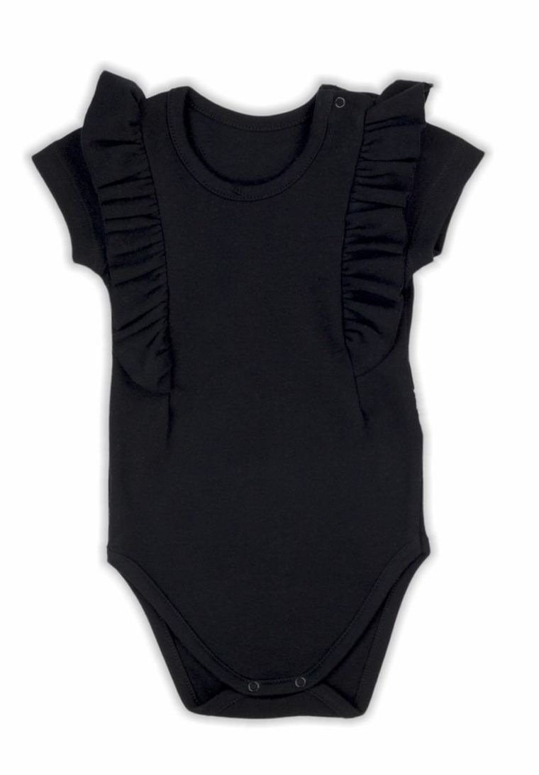 Body dziewczęce z krótkim rękawem, czarne, Nicol