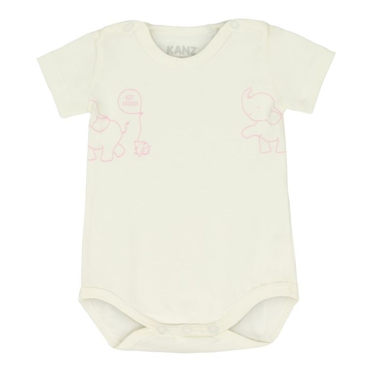 Body dziewczęce z krótkim rękawem, ecru, Kanz