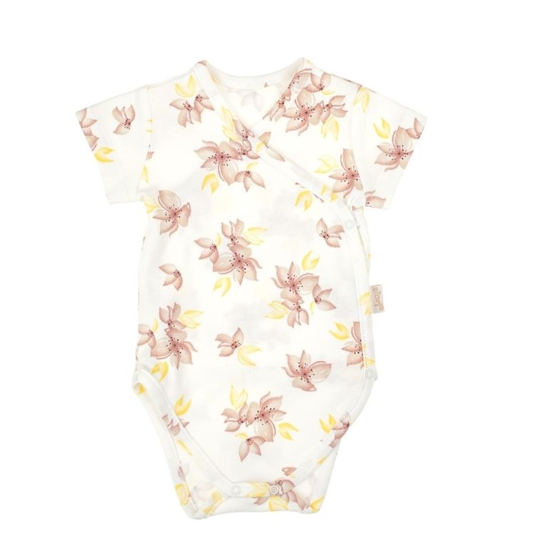 Body dziewczęce z krótkim rękawem, ecru, Nicol