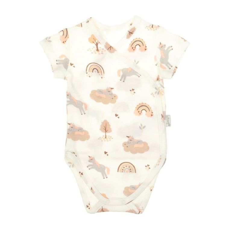 Body dziewczęce z krótkim rękawem, ecru, Nicol