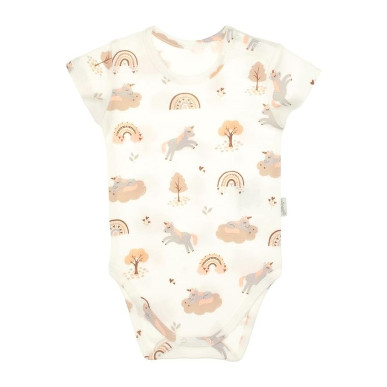 Body dziewczęce z krótkim rękawem, ecru, Nicol