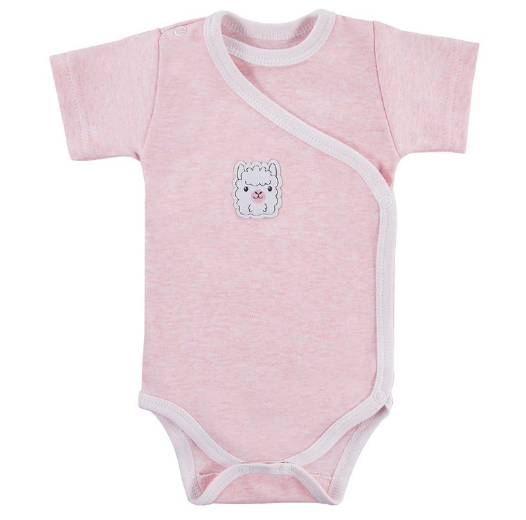 Body dziewczęce z krótkim rękawem, różowe, Eevi