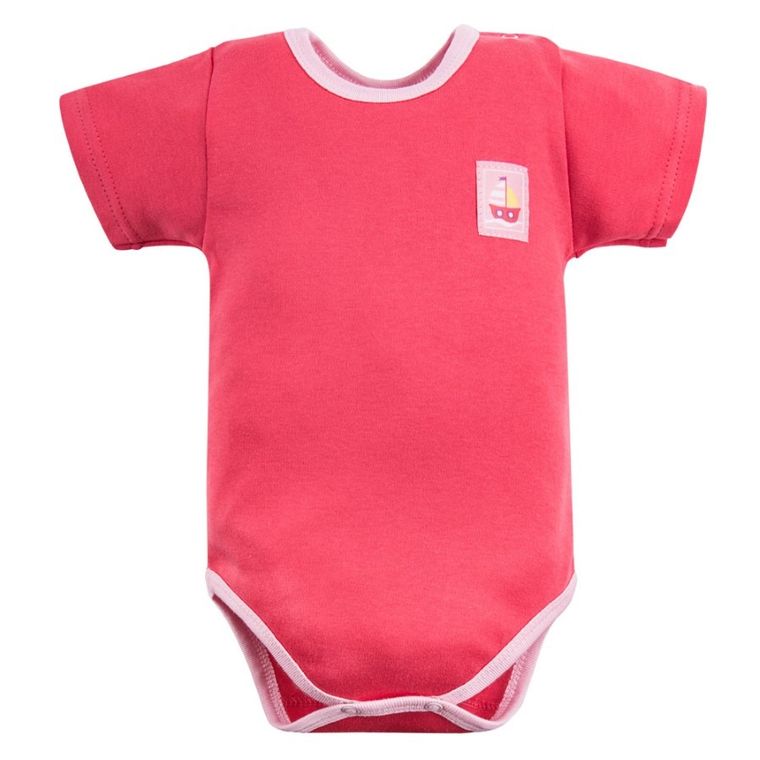 Body dziewczęce z krótkim rękawem, różowe, Eevi