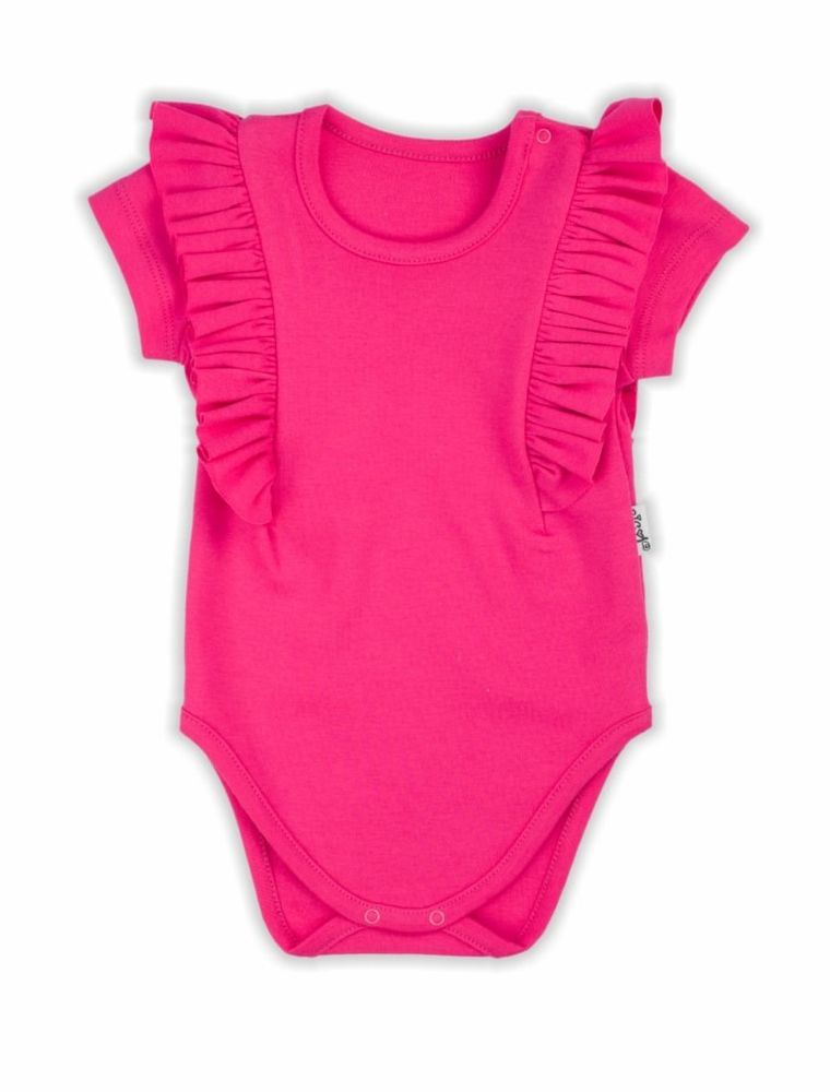 Body dziewczęce z krótkim rękawem, różowe, Nicol