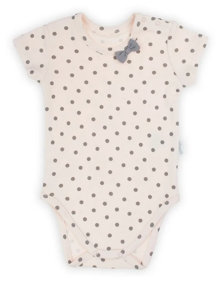 Body dziewczęce z krótkim rękawem, różowe, Nicol