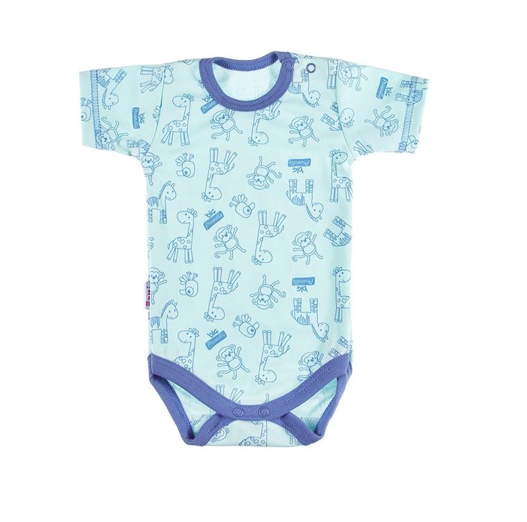 Body dziewczęce z krótkim rękawem, turkusowe, Eevi