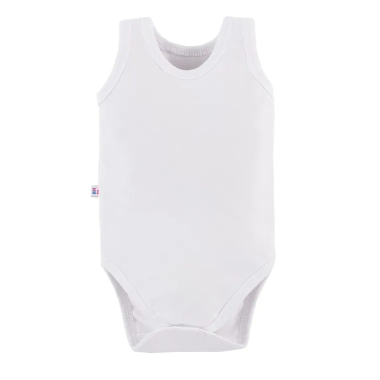 Body niemowlęce bez rękawów, białe, Eevi