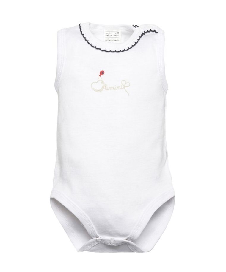 Body niemowlęce bez rękawów, białe, Olimpias