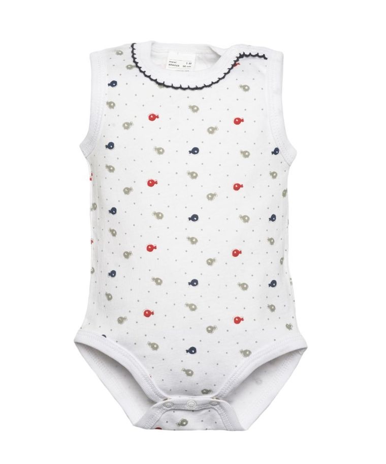 Body niemowlęce bez rękawów, białe, Olimpias