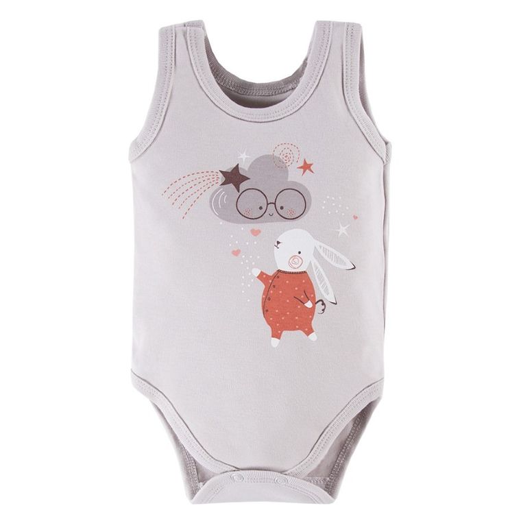 Body niemowlęce bez rękawów, szare, Eevi