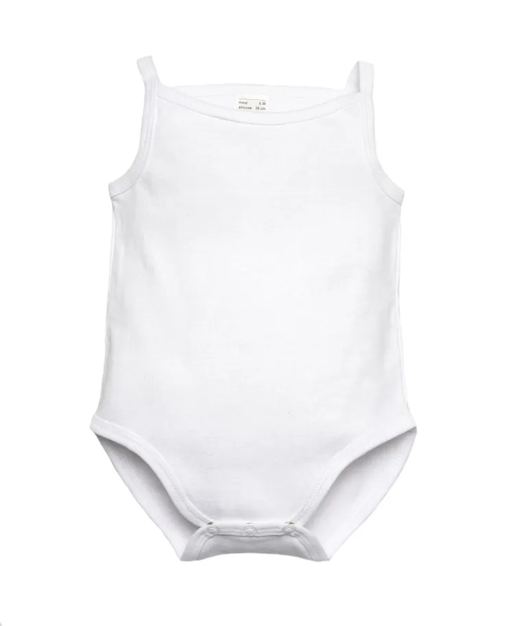 Body niemowlęce na ramiączka, białe, Olimpias