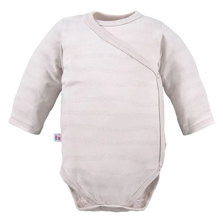 Body niemowlęce z długim rękawem, beżowe, Eevi
