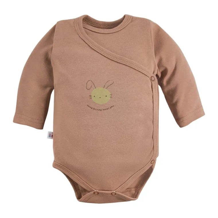 Body niemowlęce z długim rękawem, beżowe, Eevi
