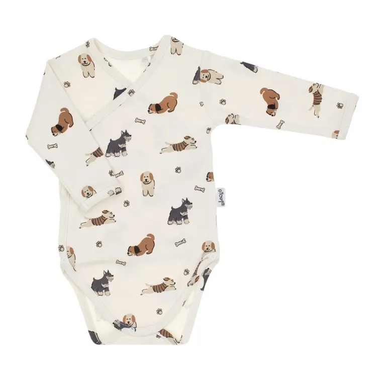 Body niemowlęce z długim rękawem, beżowe, Nicol