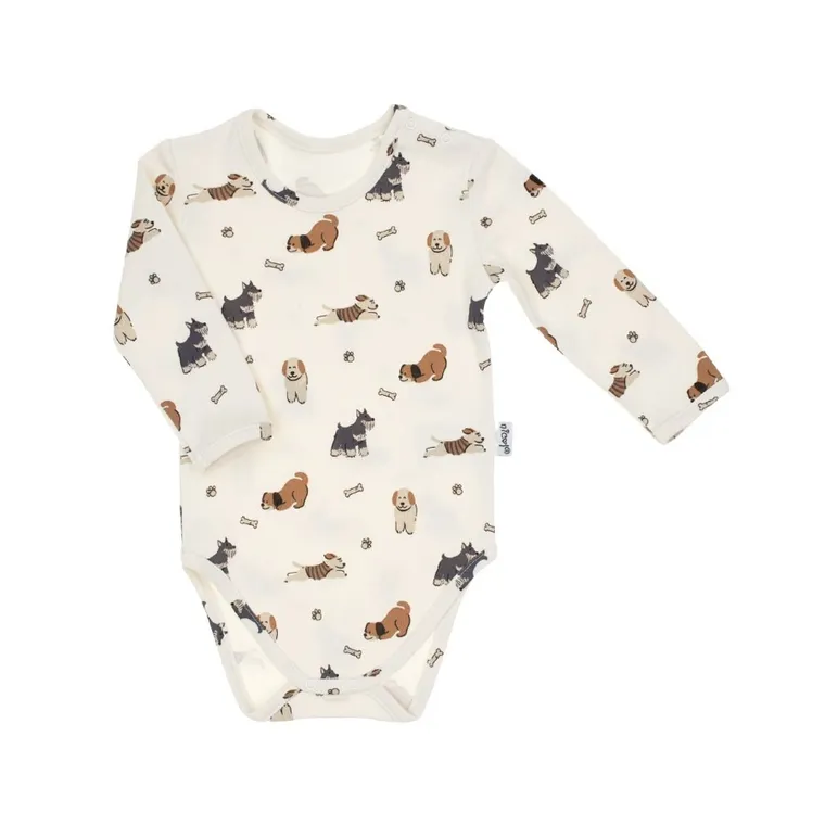 Body niemowlęce z długim rękawem, beżowe, Nicol