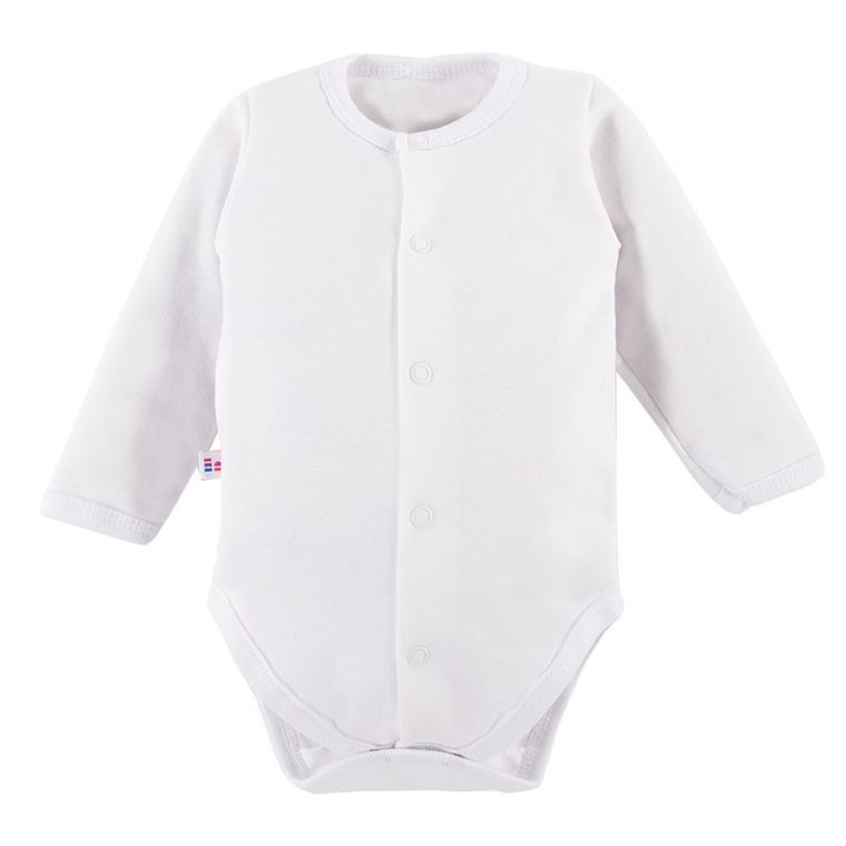 Body niemowlęce z długim rękawem, białe, Eevi