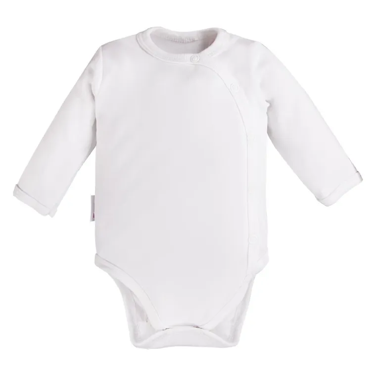 Body niemowlęce z długim rękawem, białe, Eevi