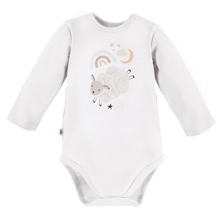 Body niemowlęce z długim rękawem, białe, Eevi
