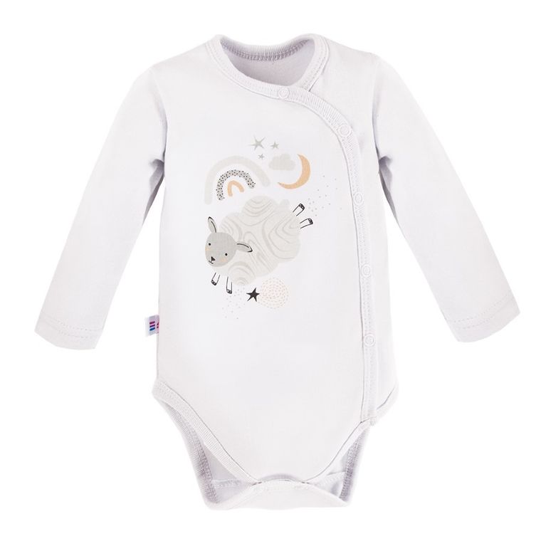 Body niemowlęce z długim rękawem, białe, Eevi